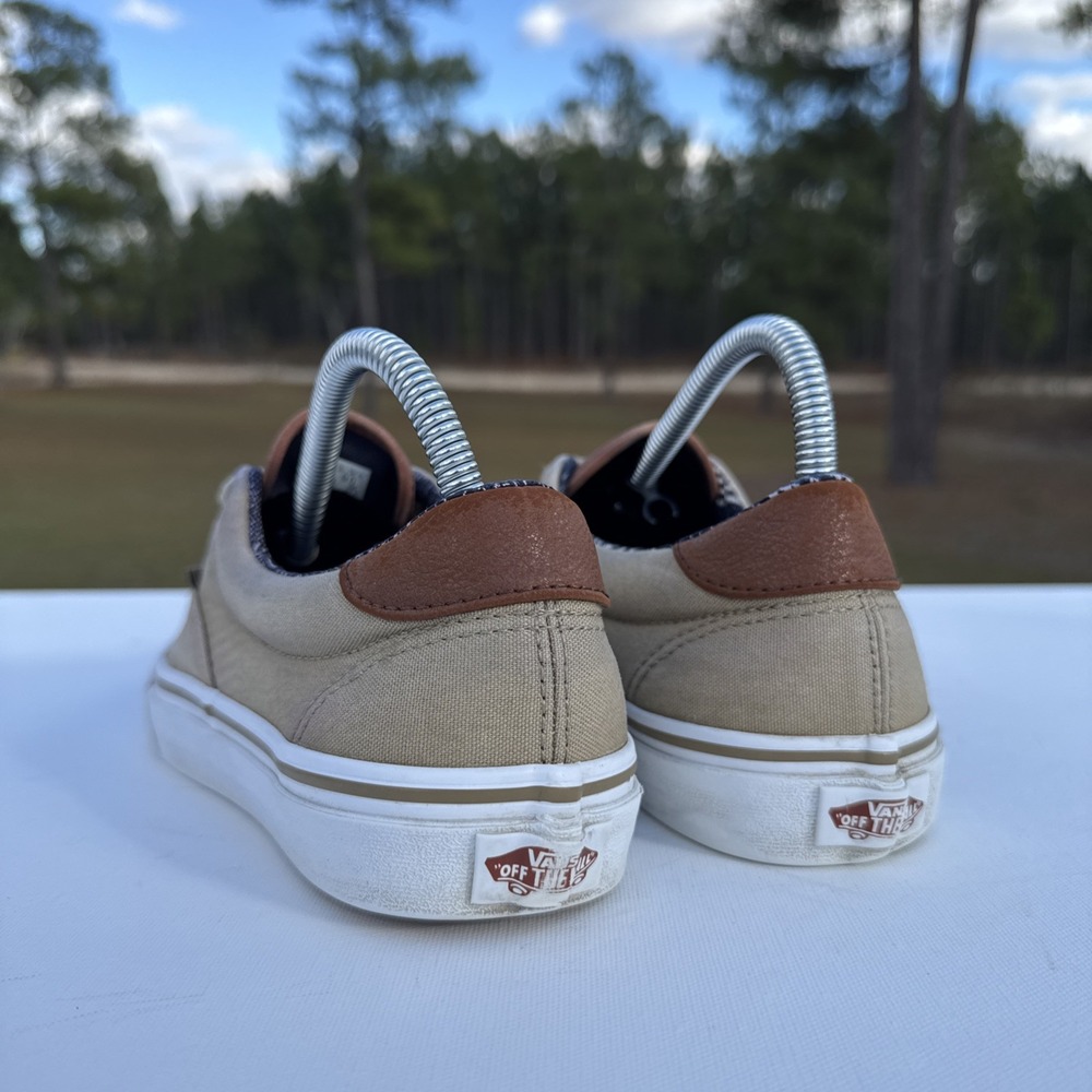 Vans Era 59 Mens 7.5 / Womens‎ 9 Tan C&L Low Top Frost Chevron Classics Leather - Picture 6 of 9